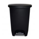 13 Gal Black Step-On Trash Can with Odor Lid