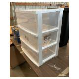 Sterilite Wide 3 Drawer Storage Cart, White
