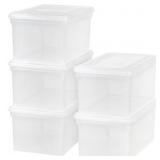 4ct IRIS USA Letter Legal Size Plastic File Box