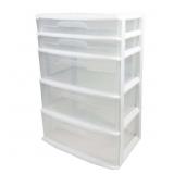 Homz 5-Drawer Closet Organizer Clear/White