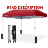 CROWN SHADES 10x10 Pop Up Canopy, Red