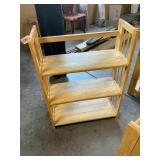 Wooden folding shelf