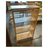 Folding wooden shelf