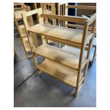 Folding wooden shelf