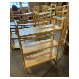 Folding wooden shelf