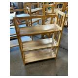 Folding wooden shelf