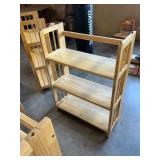 Folding wooden shelf