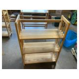 Folding wooden shelf