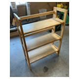 Folding wooden shelf