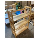 Folding wooden shelf