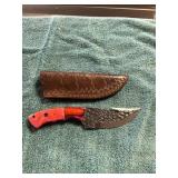 Damascus Hunting Knife With Sheath