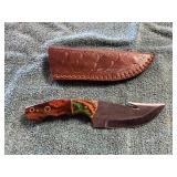 Damascus File Knife With Sheath