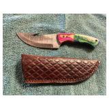 Damascus Knife With Sheath
