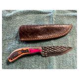Damascus File Knife With Sheath