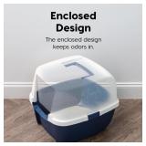 IRIS USA Large Covered Cat Litter Box, Navy. ***no