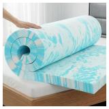 Unknown Blue/white Memory Foam Matress Topper