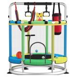 Kids Trampoline with Hoop & Enclosure