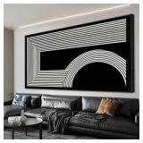 Abstract Wall Art: Black & White Geometric