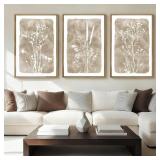 ANHUIB Beige Floral Canvas Wall Art 16x24