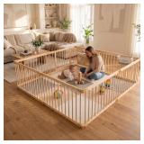Miotetto Baby Playpen, Wooden Foldable Fence