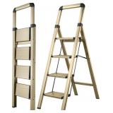 Step Ladder 4-Step Aluminum Folding Ladder