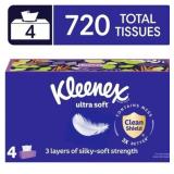 Kleenex Ultra Soft Facial T tissues, 4 boxes