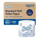 80 Rolls Scott Recycled Toilet Paper, 2-ply