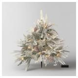 Wondershop 28" Pre-Lit Mixed Flocked Greenery
