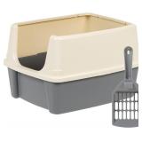 Amazon Basics Large Cat Litter Box, High Sides