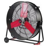 Hyper Tough Drum Fan, 36.02" Black/Red