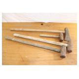 3 Sledge Hammers And Axe