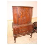 Antique 1920s Jacobean China Cabinet