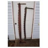 2 Antique Crosscut Saws