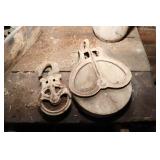 2 Antique Pulleys
