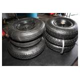 Wheelbarrow Tires (3) & Cart Tires (3)