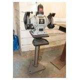 8' Steel City Bench Grinder On Pedestal Stand