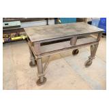 Metal Work Table On Castors 56'x26'x36'