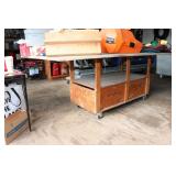 Wooden Rolling Shop Cart