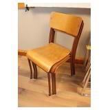 Vintage Wooden Stacking Chairs (3)
