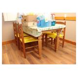 Kitchen Table, Ladderback Chairs (4)