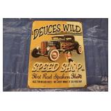 Deuces Wild Speed Shop Tin Sign