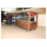 Wooden Shop Cart On Castors