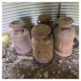 Lot of 4 Antique Milk Cans