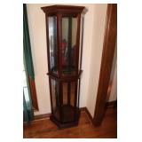 Display Cabinet With Light And Glass Shelves