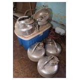 Stainless Steel Milkers With Lids, 2 Strainers