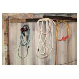 Misc. Lot - Broom, Rope, Ext. Cords