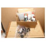 Fluids, Plastic Dropcloth, Bungee Cords, Glue, etc