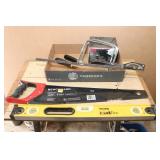 Level, Hand saw, Respirators, Protractor