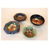 Moorcroft Ashtrays (2) Small Bowls (2)