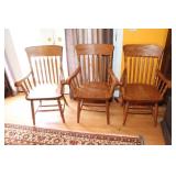 Oak Mennonite Arm Chairs (6)